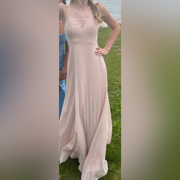 Lulus Romantic Ways Blush Pink Lace Button Back Maxi Dress - Picture 3 of 4